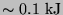 $\sim 0.1~\ensuremath{\textrm{kJ}} $