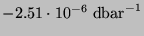 $-2.51\cdot10^{-6}~\textrm{dbar}^{-1}$