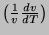 $\left(\frac{1}{v}\frac{dv}{dT}\right)$